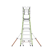 Escalera Fija de 8' (2.4m) de Fibra de Vidrio con Jaula y Peldaños de Aluminio. (SKU:19708-146).