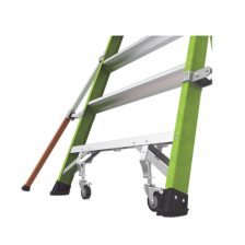 Escalera Fija de 8' (2.4m) de Fibra de Vidrio con Jaula y Peldaños de Aluminio. (SKU:19708-146).