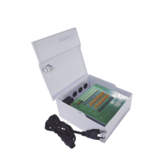 Fuente de poder profesional de 12 Vcc @ 16 A / para 16 cámaras / Con capacidad de batería de respaldo / Requiere batería / Vo