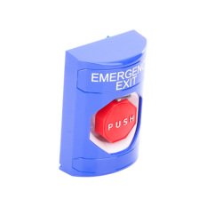 Botón De Salida De Emergencia Con Bocina De Advertencia Integrada, Interior/Exterior, Texto En Ingles, Tapa Protectora De Polic
