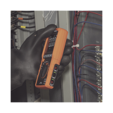 Multímetro Digital Esbelto de Rango Automático con TRMS 600V y Medición de Temperatura