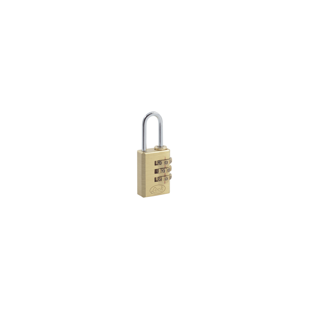 Candado de Latón de Combinación Maletero Programable/ Medida 20 mm / Nivel de seguridad 3 / Discos Programables.