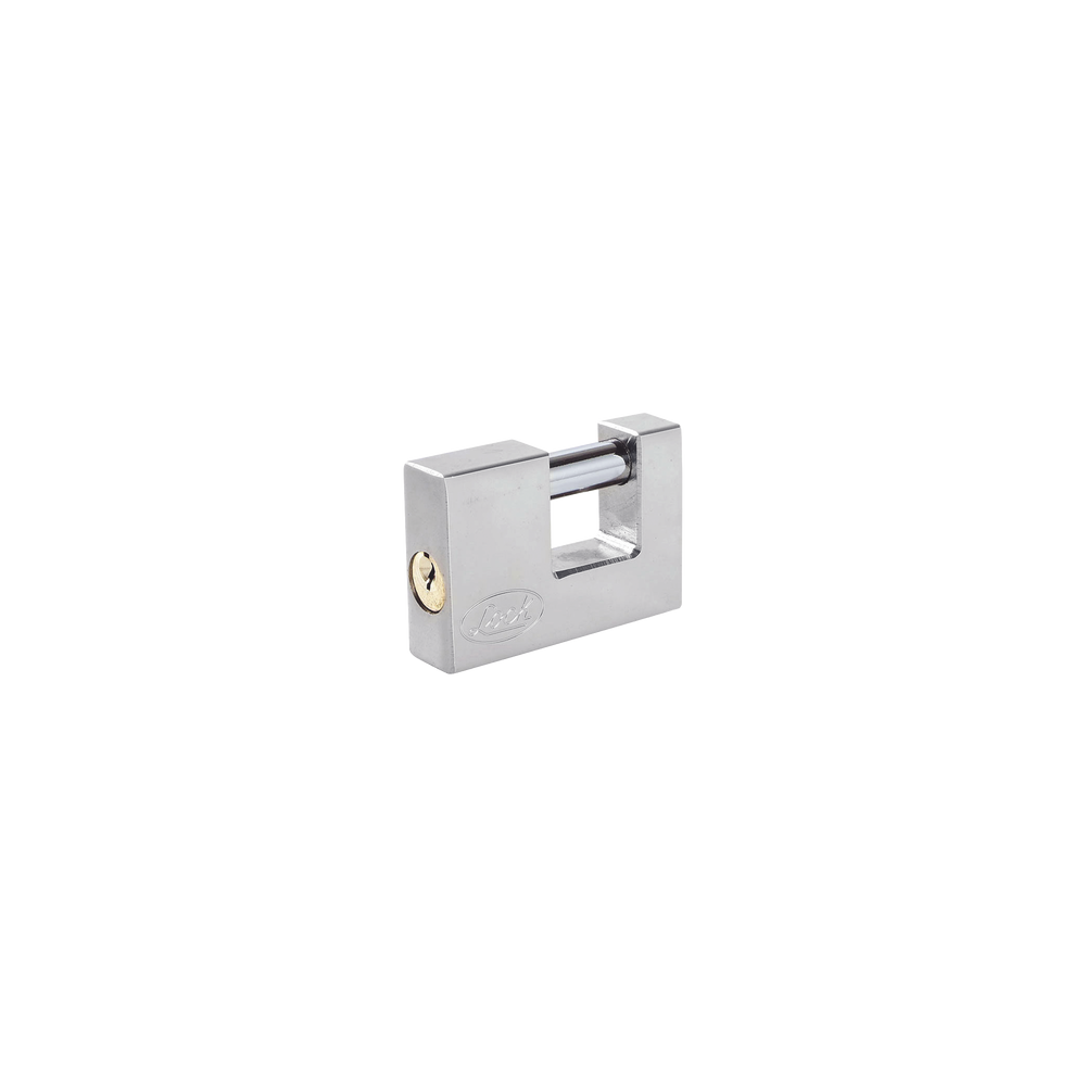 Candado para Cortina Metálica / Medida 80 mm/ Acabado Cromo Satinado/ Nivel de Seguridad 6 / Llave Estándar.