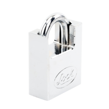 Candado de acero con Guarda Anti Palanca/ Acabado en Cromo Satinado / Doble Cerrojo / Medida 40 mm/ Nivel de seguridad 7/ 4 Llav