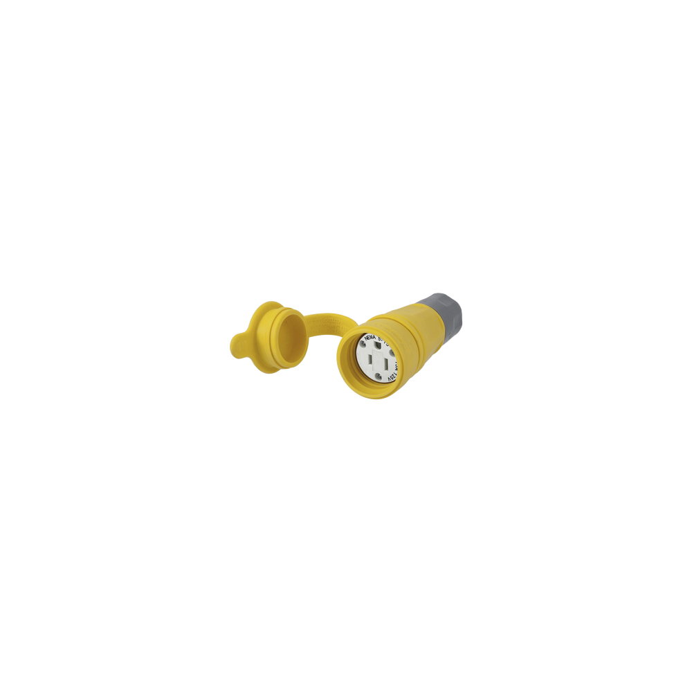 Conector Hermético / 15 A 125 V CA / 2 Polos 3 Hilos/ NEMA 5-15 R/ Color Amarillo.