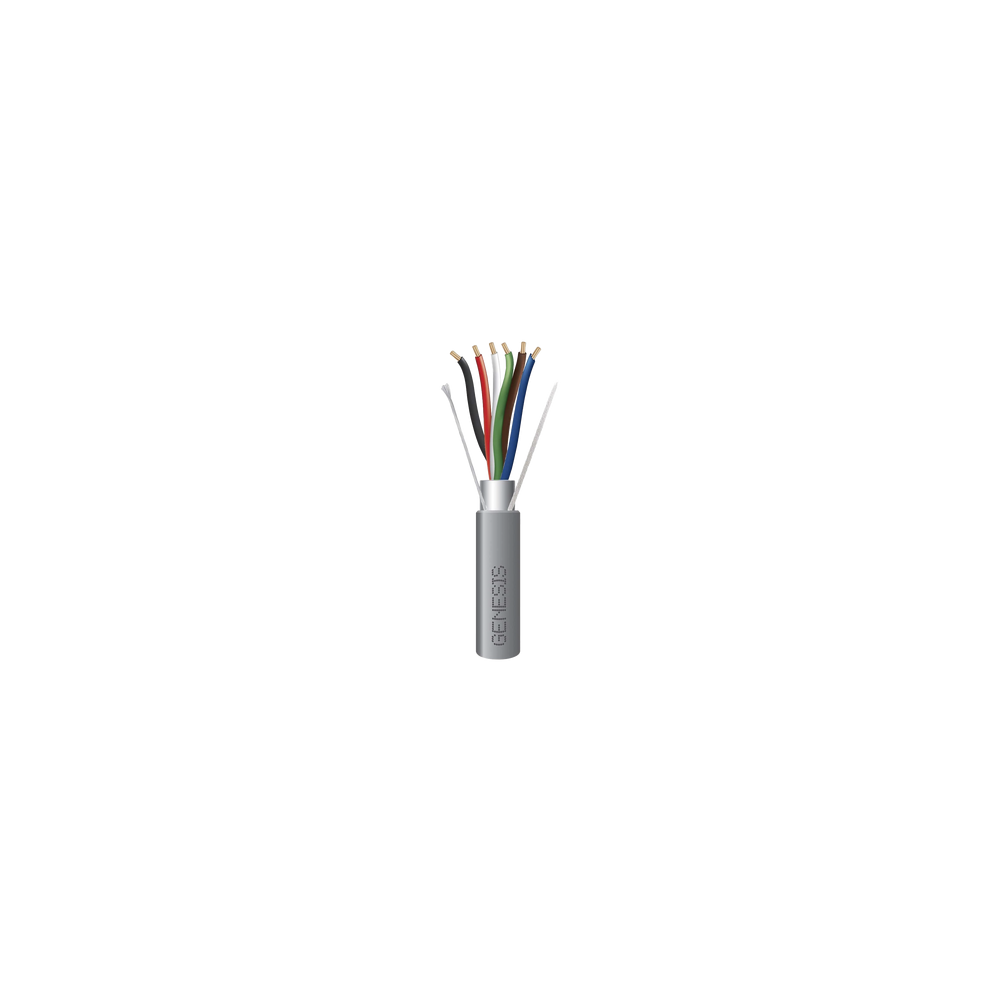 Bobina de 305 Metros de Cable  6 x 22 AWG / Blindado / Plenum de Color Gris / Aplicaciones de Audio, Seguridad y Control