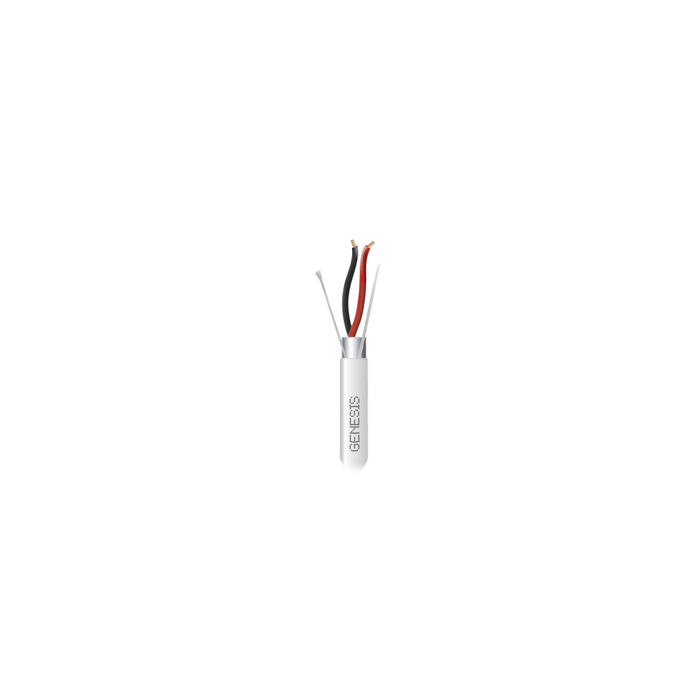 Bobina de 305 M de Cable 2 x 22 AWG BLINDADO / RISER / Color Blanco / Para Aplicaciones de Audio, Seguridad y Control