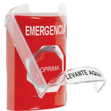 ​​Botón Multipropósito, Color Rojo, De Superficie, Con Tapa De Policarbonato, Con Bocina Pre Alarma, Solo Interior, Llave